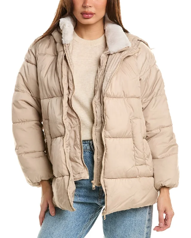 Women's reversible down coats with two - tone designs for versatile stylingUrban Republic Quilted Puffer Coat