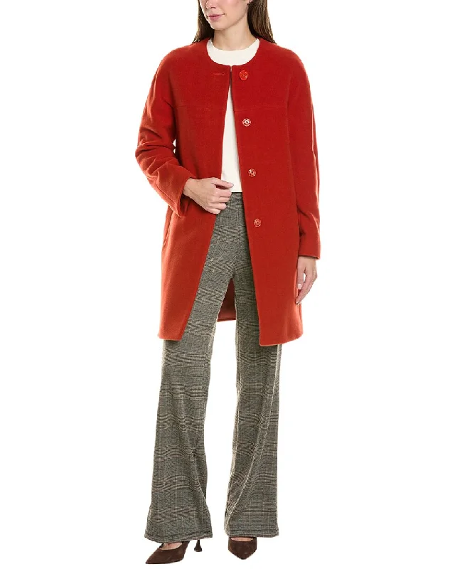 Women's pea coats with brass buttons for a nautical - inspired styleCinzia Rocca Wool & Cashmere-Blend Coat
