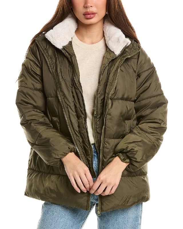 Belted women's cashmere coats in soft pastels for a luxurious feelUrban Republic Quilted Puffer Coat