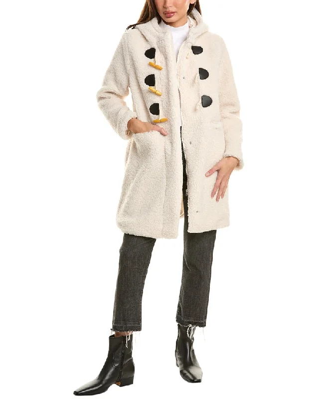 Long women's mac coats in a lightweight fabric for spring showersUrban Republic Teddy Fleece Toggle Coat Long women's mac coats in a lightweight fabric for spring showersUrban Republic Teddy Fleece Toggle Coat