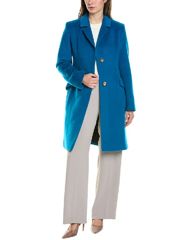 Women's pea coats with brass buttons for a nautical - inspired styleFleurette Medium Wool-Blend Coat Women's pea coats with brass buttons for a nautical - inspired styleFleurette Medium Wool-Blend Coat