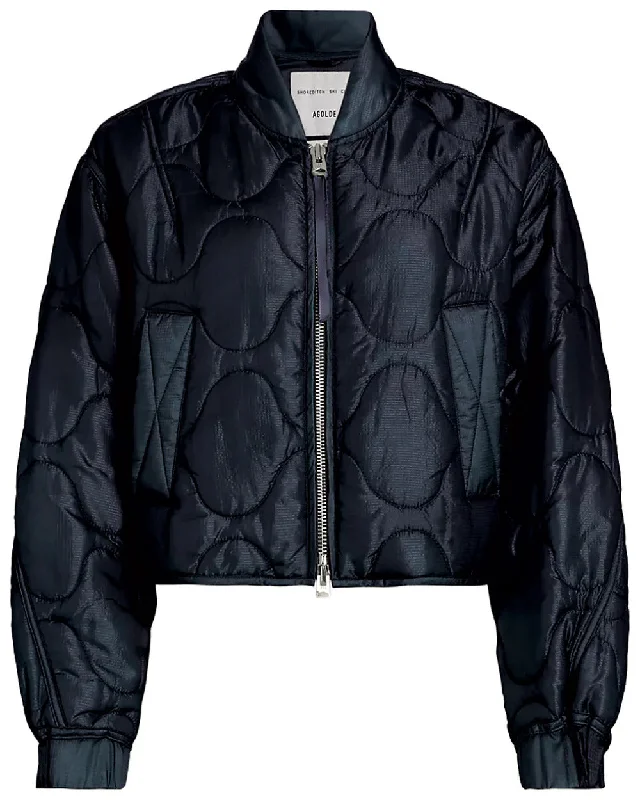 Quilted down women's coats with removable hoods for outdoor activitiesAGOLDE Women's Iona Quilted Jacket, Ink Quilted down women's coats with removable hoods for outdoor activitiesAGOLDE Women's Iona Quilted Jacket, Ink
