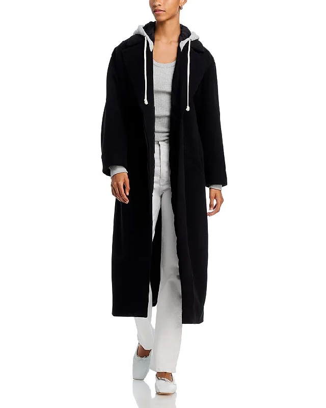 Women's pea coats with brass buttons for a nautical - inspired styleCinq à Sept Women's Vander Coat, Black/Heather Grey Women's pea coats with brass buttons for a nautical - inspired styleCinq à Sept Women's Vander Coat, Black/Heather Grey