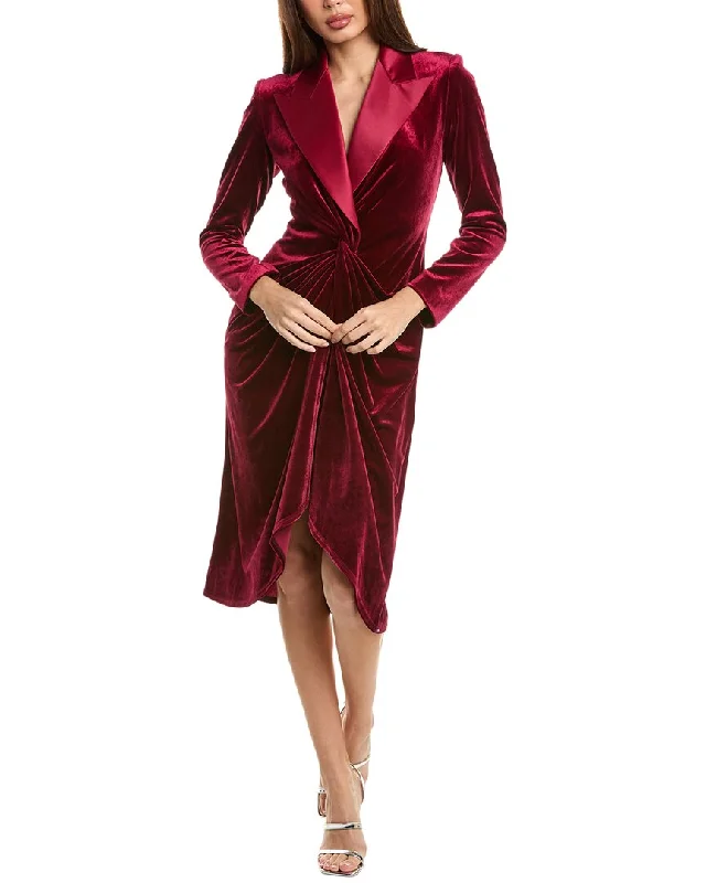 Women's knee - length wool blend coats with a fur collar for added warmthTadashi Shoji Velvet Blazer Dress Women's knee - length wool blend coats with a fur collar for added warmthTadashi Shoji Velvet Blazer Dress