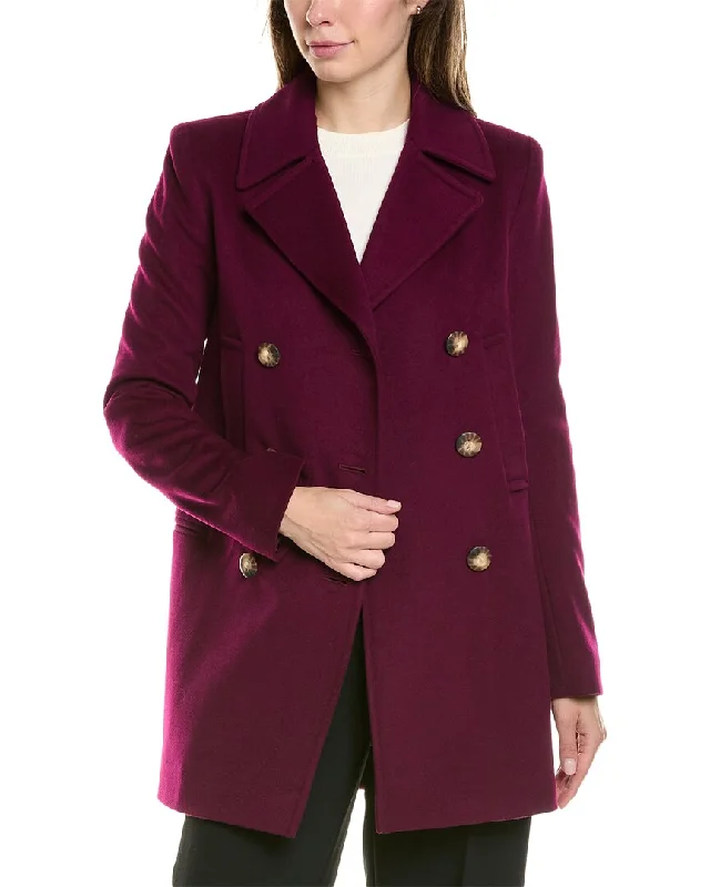 Women's reversible down coats with two - tone designs for versatile stylingFleurette Short Wool Jacket