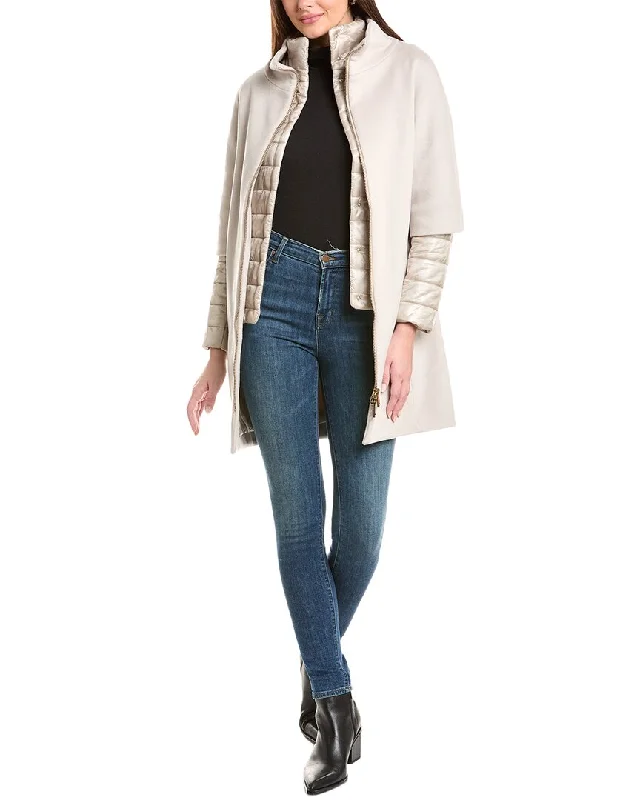Embroidered women's cotton coats in a bohemian pattern for a unique designHerno Wool Coat