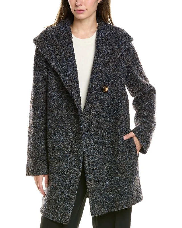Embroidered women's cotton coats in a bohemian pattern for a unique designFleurette Short Wool-Blend Jacket
