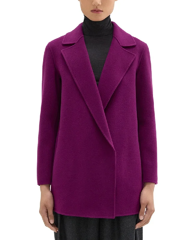 Women's waterproof parka coats with multiple pockets for practicalityTheory Clairene Wool & Cashmere-Blend Jacket