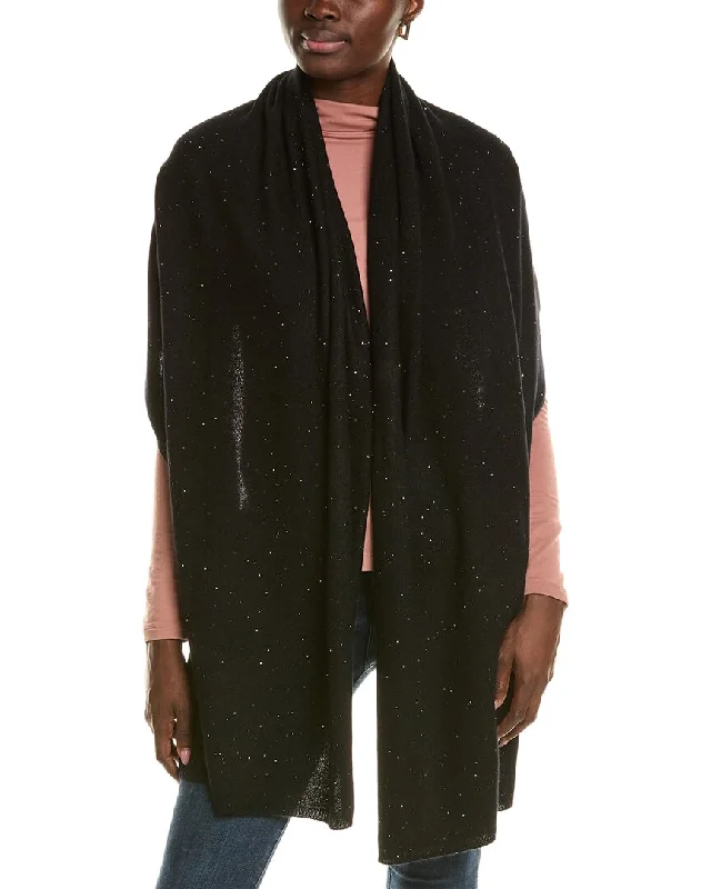 Checkered women's wool coats in a classic pattern for a timeless styleSofiacashmere Lightweight Cashmere-Blend Scarf