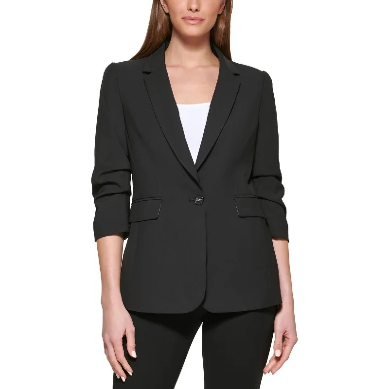 Oversized women's wool coats in a monochromatic look for a trendy outfitPetites Madison Womens Solid Polyester One-Button Blazer Oversized women's wool coats in a monochromatic look for a trendy outfitPetites Madison Womens Solid Polyester One-Button Blazer