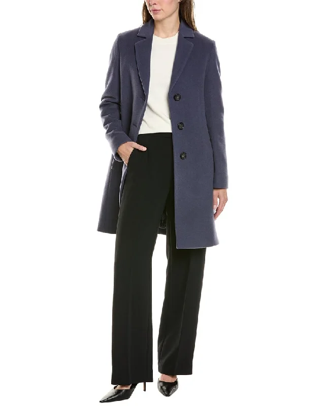 Women's longline double - breasted camel coats for a sophisticated lookCinzia Rocca Wool & Cashmere-Blend Coat