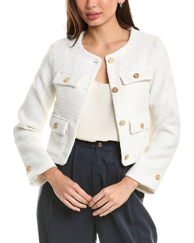 Women's long - sleeve wool coats in a houndstooth pattern for a classic charmColette Rose Jacket