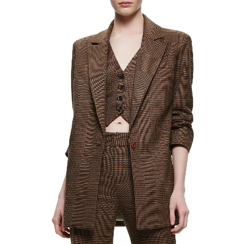 Oversized women's wool coats in a monochromatic look for a trendy outfitColley Womens Woven Houndstooth One-Button Blazer Oversized women's wool coats in a monochromatic look for a trendy outfitColley Womens Woven Houndstooth One-Button Blazer