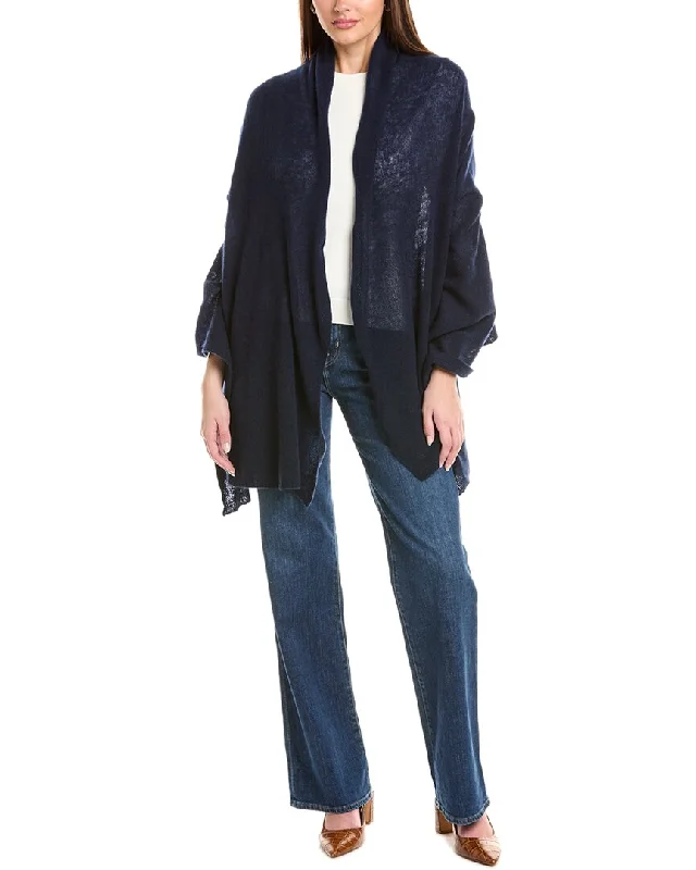 Oversized women's wool coats in a monochromatic look for a trendy outfitLouisa Perini Cashmere Wrap