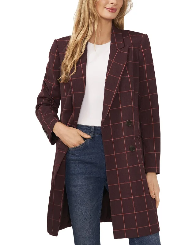 Women's cropped leather coats with silver studs for an edgy lookCece Boxy Overcoat