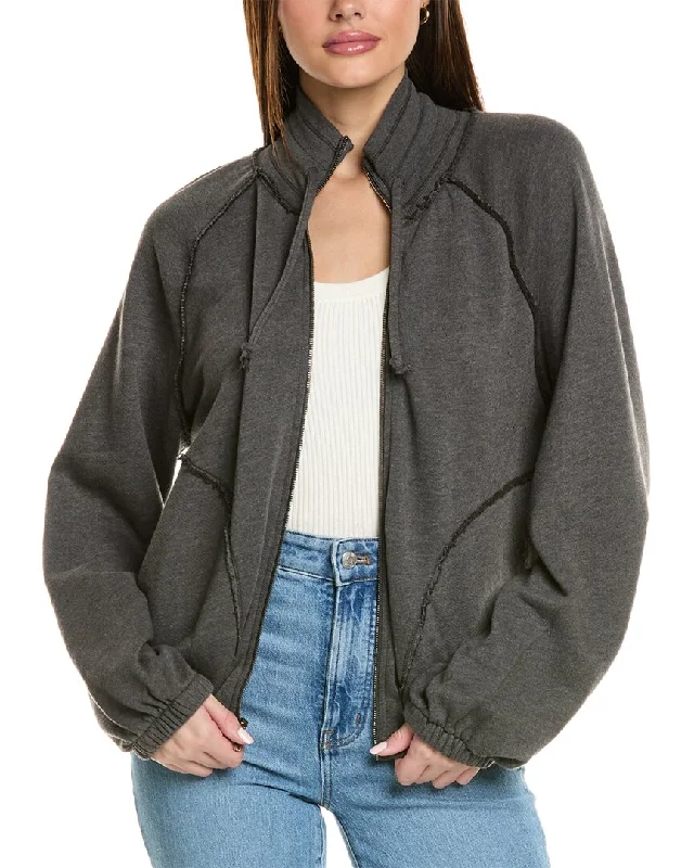 Women's long - sleeve wool coats in a houndstooth pattern for a classic charmProject Social T Go Get 'Em Zip Front Jacket Women's long - sleeve wool coats in a houndstooth pattern for a classic charmProject Social T Go Get 'Em Zip Front Jacket
