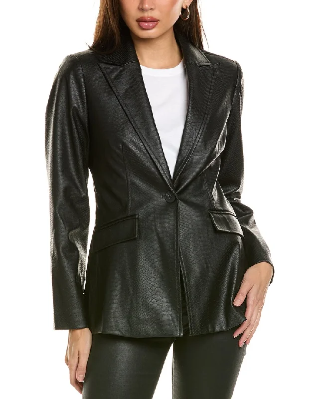 Water - resistant women's trench coats with adjustable cuffs for rainy daysRequirements Snake-Embossed Blazer