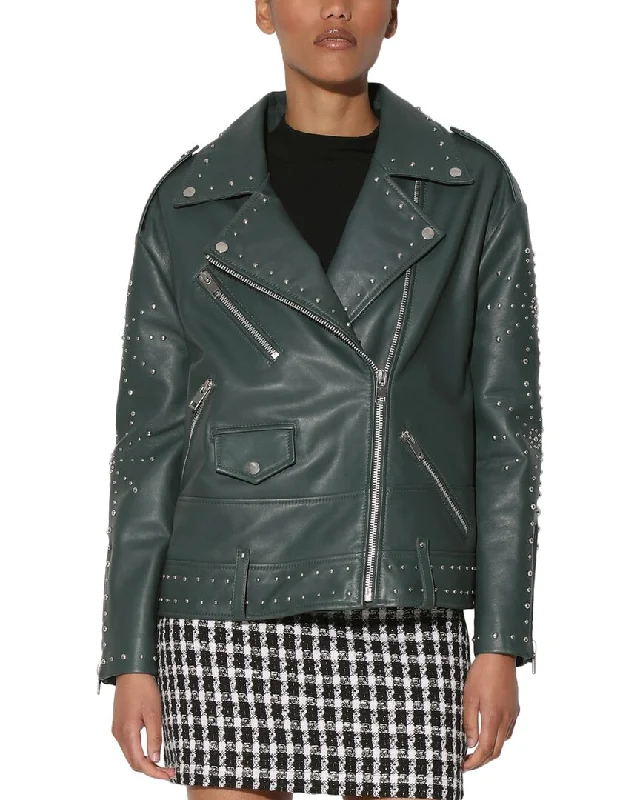 Women's long - sleeve wool coats in a houndstooth pattern for a classic charmWalter Baker Skyler Leather Jacket Women's long - sleeve wool coats in a houndstooth pattern for a classic charmWalter Baker Skyler Leather Jacket