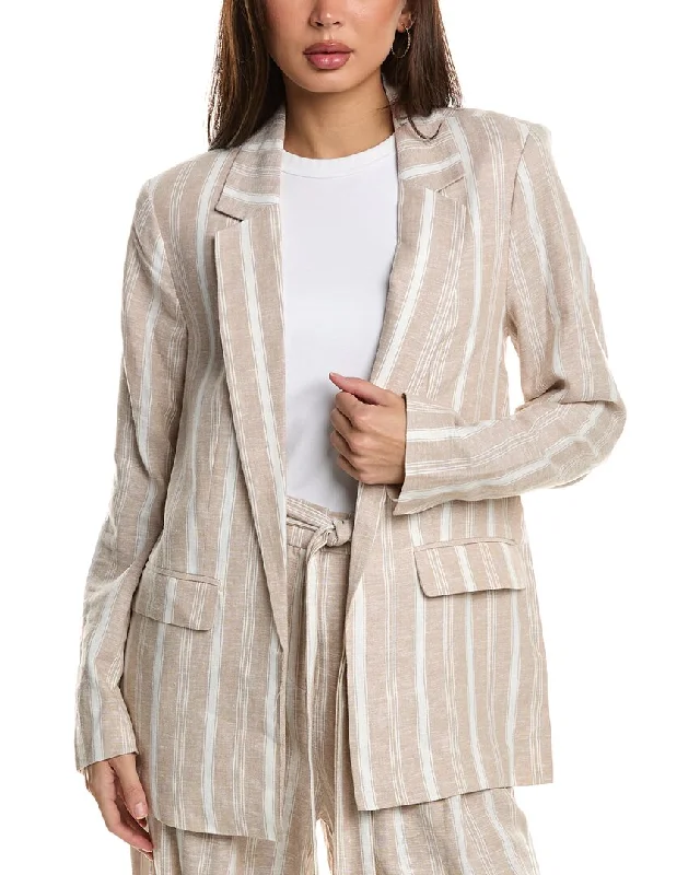 Embroidered women's cotton coats in a bohemian pattern for a unique designBcbg New York Yarn-Dye Stripe Linen-Blend Blazer Embroidered women's cotton coats in a bohemian pattern for a unique designBcbg New York Yarn-Dye Stripe Linen-Blend Blazer