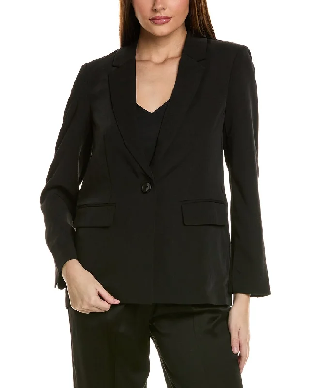 Women's knee - length wool blend coats with a fur collar for added warmthBcbg New York Drapey Twill Blazer Women's knee - length wool blend coats with a fur collar for added warmthBcbg New York Drapey Twill Blazer
