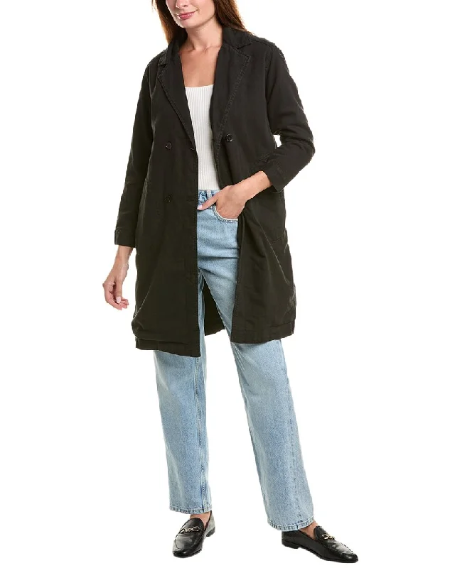 Women's knee - length wool blend coats with a fur collar for added warmthSaltwater Luxe Linen-Blend Jacket Women's knee - length wool blend coats with a fur collar for added warmthSaltwater Luxe Linen-Blend Jacket