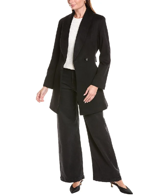Water - resistant women's trench coats with adjustable cuffs for rainy daysSofiacashmere Shawl Collar Camel Hair Coat Water - resistant women's trench coats with adjustable cuffs for rainy daysSofiacashmere Shawl Collar Camel Hair Coat