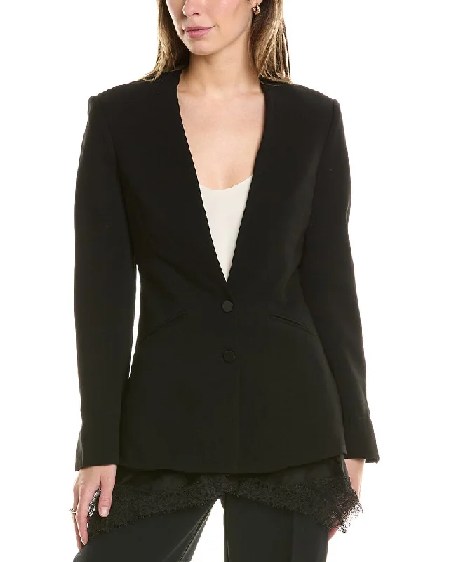 Women's reversible down coats with two - tone designs for versatile stylingSimkhai Allie Crepe Combo Basque Jacket Women's reversible down coats with two - tone designs for versatile stylingSimkhai Allie Crepe Combo Basque Jacket