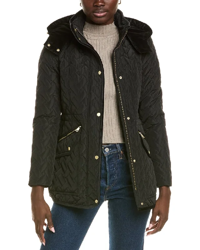 Women's faux fur coats in bright colors for a bold fashion statementCole Haan Signature Quilted Velvet-Trim Parka Women's faux fur coats in bright colors for a bold fashion statementCole Haan Signature Quilted Velvet-Trim Parka
