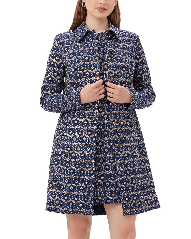 Women's long - sleeve wool coats in a houndstooth pattern for a classic charmTrina Turk Asher Coat Women's long - sleeve wool coats in a houndstooth pattern for a classic charmTrina Turk Asher Coat