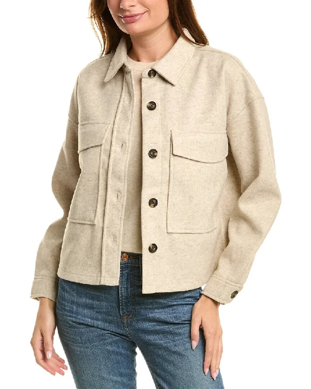 Women's pea coats with brass buttons for a nautical - inspired styleBeachlunchlounge Double Faced Cropped Knit Jacket Women's pea coats with brass buttons for a nautical - inspired styleBeachlunchlounge Double Faced Cropped Knit Jacket