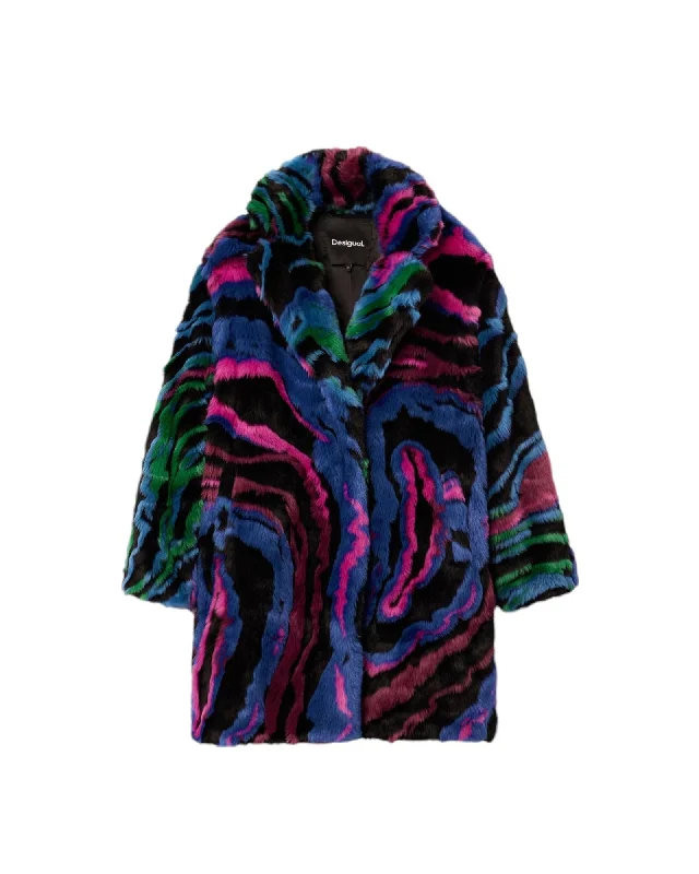 Water - resistant women's trench coats with adjustable cuffs for rainy daysDesigual Women's Multicolor Faux Fur Coat Water - resistant women's trench coats with adjustable cuffs for rainy daysDesigual Women's Multicolor Faux Fur Coat
