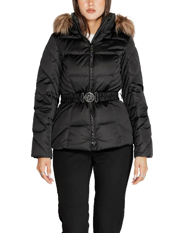 Women's pea coats with brass buttons for a nautical - inspired styleGuess Women's Belted Puffer Jacket with Faux Fur Hood Women's pea coats with brass buttons for a nautical - inspired styleGuess Women's Belted Puffer Jacket with Faux Fur Hood
