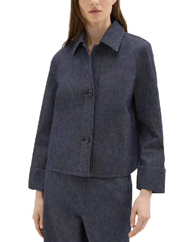 Belted women's cashmere coats in soft pastels for a luxurious feelTheory Boxy Cuff Jacket