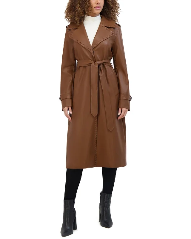 Mid - length women's down coats in a slim fit for a modern and sleek appearanceKenneth Cole Belted Duster Jacket Mid - length women's down coats in a slim fit for a modern and sleek appearanceKenneth Cole Belted Duster Jacket
