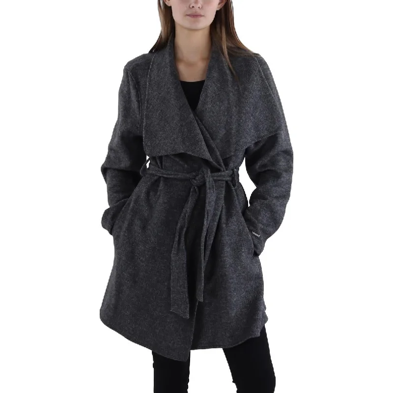 Water - resistant women's trench coats with adjustable cuffs for rainy daysWomens Wool Blend Heathered Wrap Coat Water - resistant women's trench coats with adjustable cuffs for rainy daysWomens Wool Blend Heathered Wrap Coat