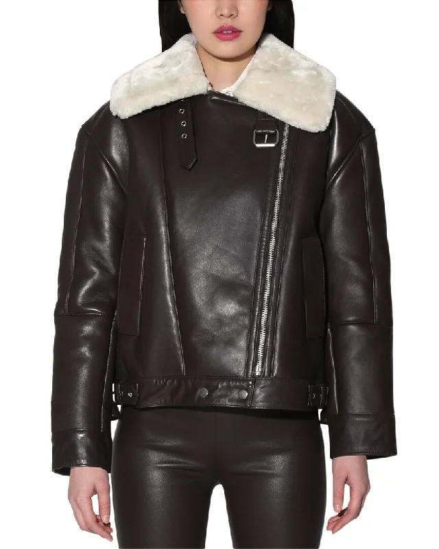 Women's reversible down coats with two - tone designs for versatile stylingWalter Baker Mariah Leather Jacket