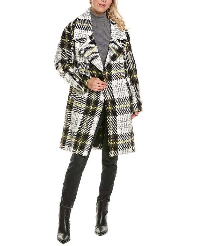 Quilted down women's coats with removable hoods for outdoor activitiesNvlt Bold Plaid Coat Quilted down women's coats with removable hoods for outdoor activitiesNvlt Bold Plaid Coat