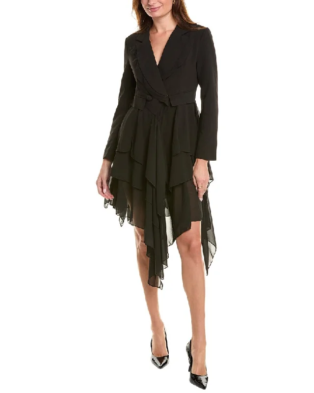 Women's cropped leather coats with silver studs for an edgy lookGracia Ruffle Dress