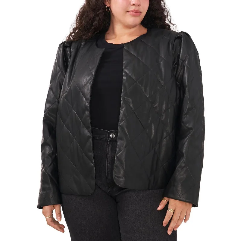 Belted women's cashmere coats in soft pastels for a luxurious feelPlus Womens Faux Leather Quilted Open Front Belted women's cashmere coats in soft pastels for a luxurious feelPlus Womens Faux Leather Quilted Open Front