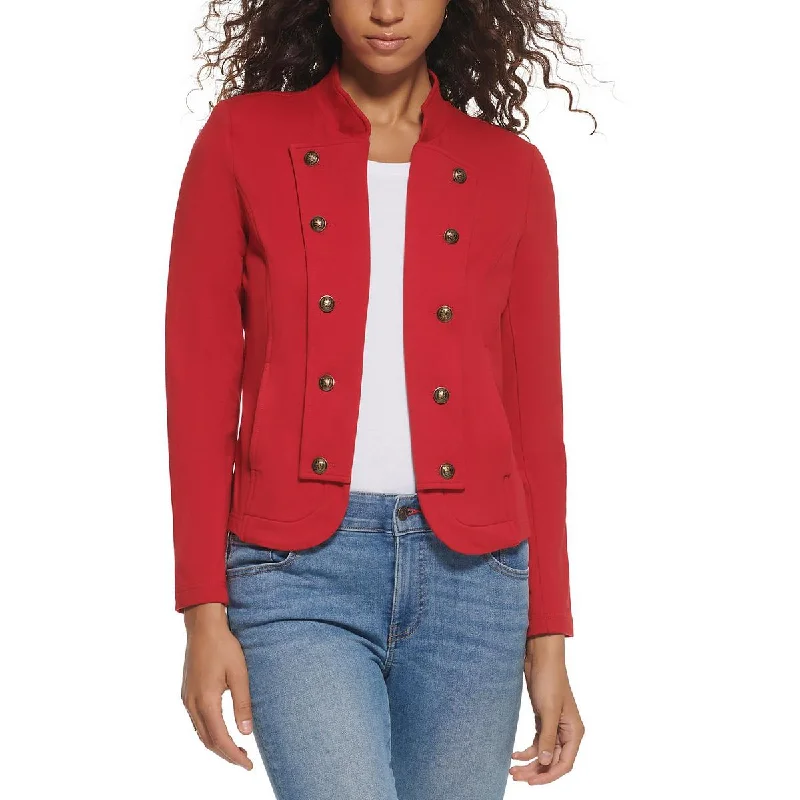 Embroidered women's cotton coats in a bohemian pattern for a unique designWomens Open Front Military Double-Breasted Blazer Embroidered women's cotton coats in a bohemian pattern for a unique designWomens Open Front Military Double-Breasted Blazer