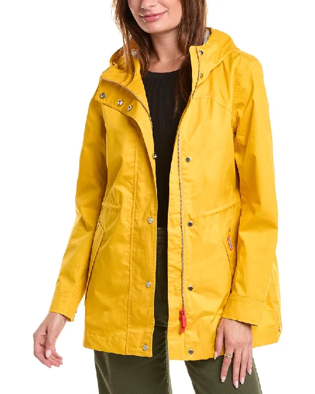 Hooded women's puffer coats in neon colors for high - visibility sportsHunter Adela Classic Rain Jacket Adela Classic Rain Jacket