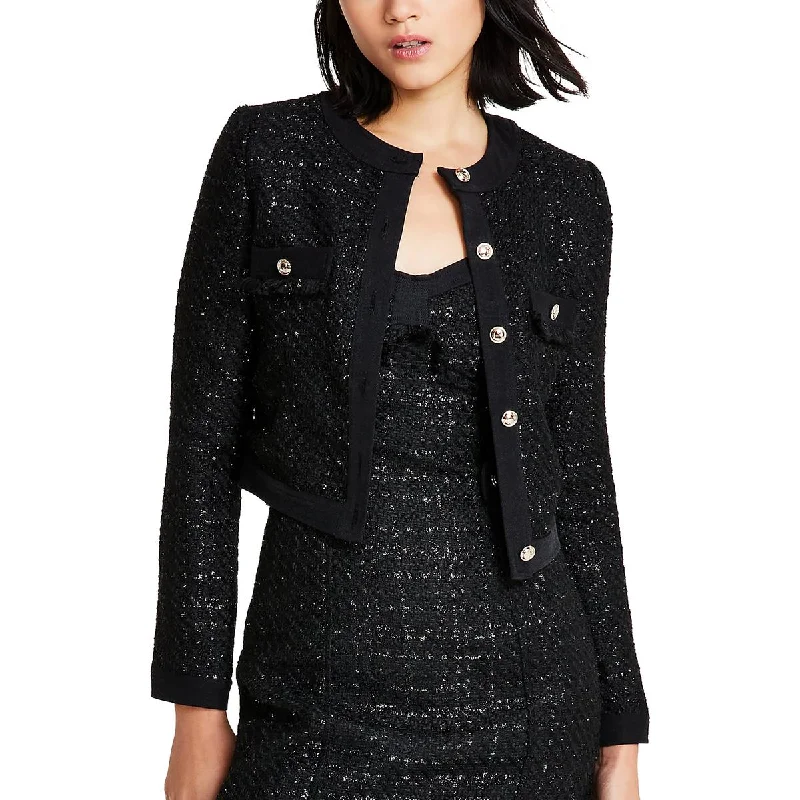 Checkered women's wool coats in a classic pattern for a timeless styleClarissa Tweed Jacket Womens Tweed Short Trucker Jacket