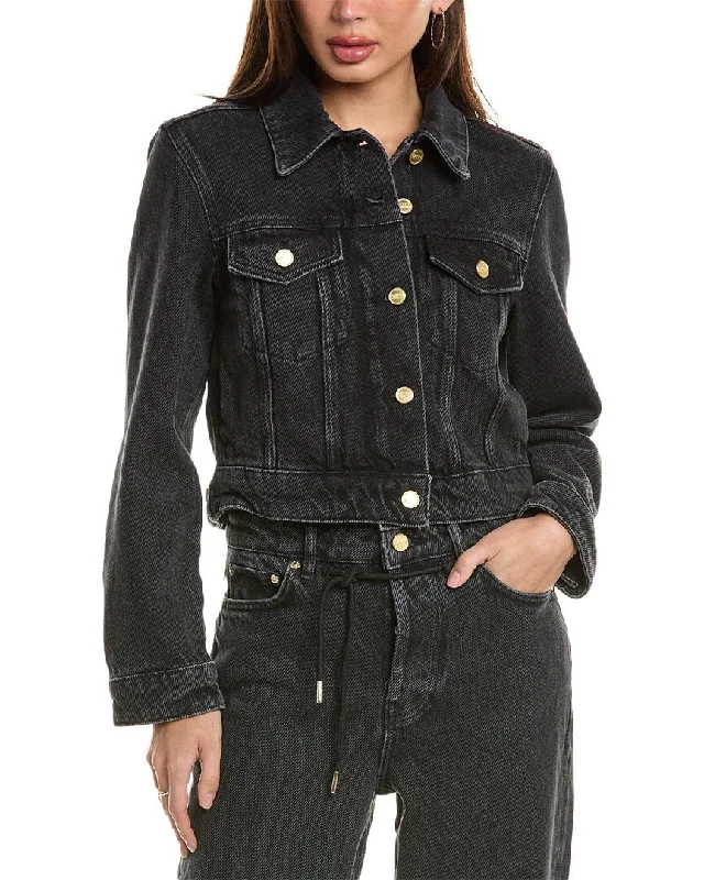 Women's waterproof parka coats with multiple pockets for practicalityGanni Heavy Denim Cropped Jacket