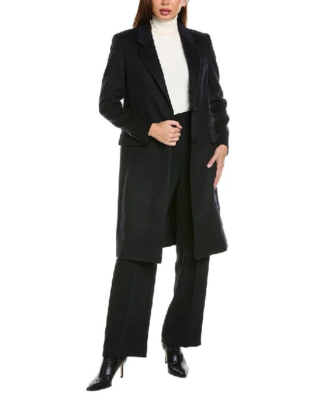 Women's long - sleeve wool coats in a houndstooth pattern for a classic charmHugo Boss Catara Wool-Blend Coat Women's long - sleeve wool coats in a houndstooth pattern for a classic charmHugo Boss Catara Wool-Blend Coat