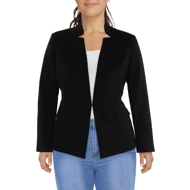 Shearling - lined women's leather coats for ultimate warmth and luxuryWomens Solid Polyester Double-Breasted Blazer Shearling - lined women's leather coats for ultimate warmth and luxuryWomens Solid Polyester Double-Breasted Blazer