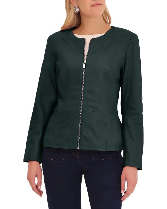 Women's cropped leather coats with silver studs for an edgy lookBagatelle Peplum Jacket Women's cropped leather coats with silver studs for an edgy lookBagatelle Peplum Jacket