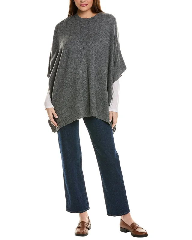 Women's cropped leather coats with silver studs for an edgy lookPhenix Cashmere Poncho