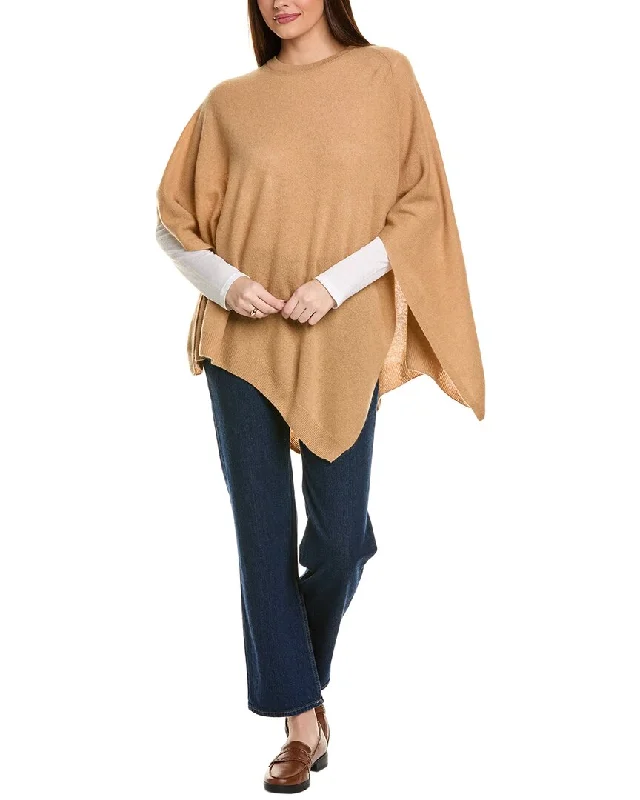 Women's knee - length wool blend coats with a fur collar for added warmthPhenix Cashmere Poncho