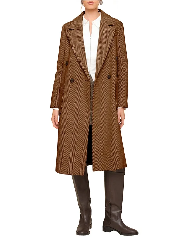 Water - resistant women's trench coats with adjustable cuffs for rainy daysAvec Les Filles Long Rain Coat