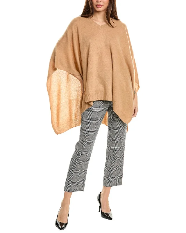Women's waterproof parka coats with multiple pockets for practicalityAmicale Cashmere V-Neck Cashmere Poncho